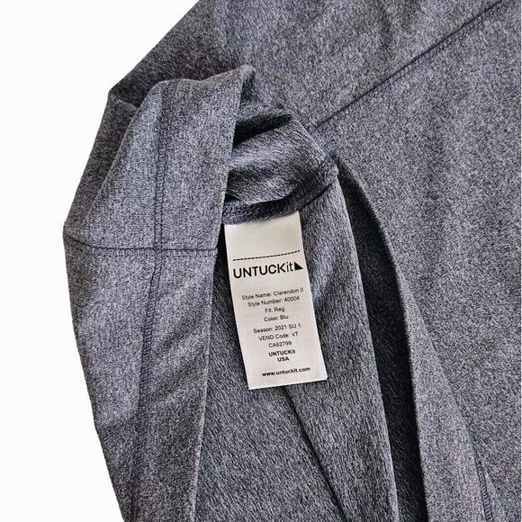 Untuckit Mens Medium Blue Clarendon II T-Shirt Short Sleeve Crewneck Casual Tee - Picture 3 of 6